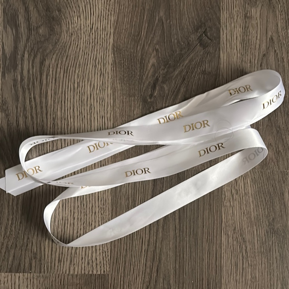 Dior White Ribbon with Gold Logo